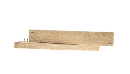 A board with nails on an isolated white background