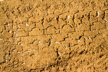 Tyre tracks on sand
