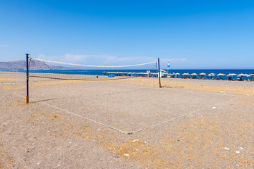 Playground on the beach near Kalathos village. Rhodes island, Greece