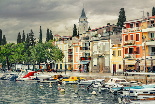 Resort small town Selce near Crikvenica. Istria, Croatia