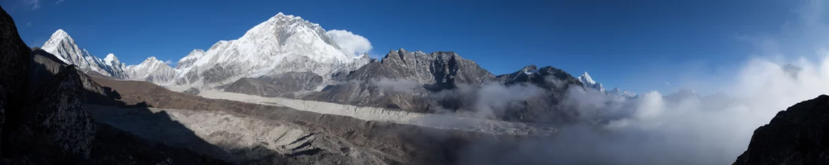 Crédence de cuisine en verre imprimé Lhotse Randonnée Everest Lhotse PumoRi AmaDablam Himalaya