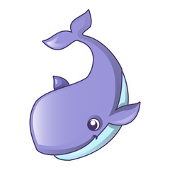 Swimming whale icon. Cartoon of swimming whale vector icon for web design isolated on white background