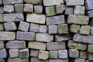 Loose brick wall horizontal background texture