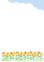 ひまわり　風景　イラスト
