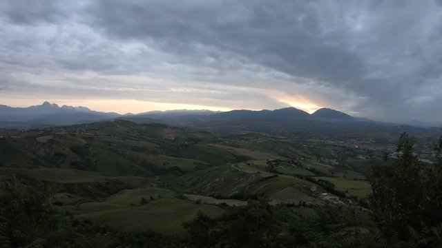 Sunset view from Castellalto, the balcony of Abruzzo region