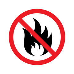 No fire sign icon. Vector illustration