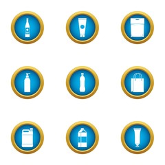 Barrel icons set. Flat set of 9 barrel vector icons for web isolated on white background