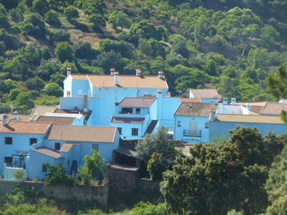 Obraz premium Juzcar,pueblo azul pitufo en Malaga (Andalucia,España) en la serrania de Ronda