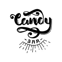 Candy bar handdrawn lettering on for web, mobile, logo, infographics, visualizations,  postcards,T-shirt printing, banner, poster, promotion, advertising signboard