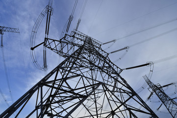 The power supply facilities of contour in the evening