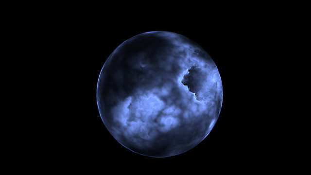 Blue moon in space planet big