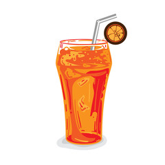 fastfood orange cup glass soft drink soda drawing graphic object