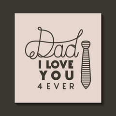 happy fathers day card with elegant neck tie vector illustration design