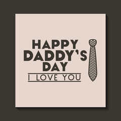 happy fathers day card with elegant neck tie vector illustration design