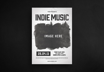 Flyer Layout with Distressed Photo Element