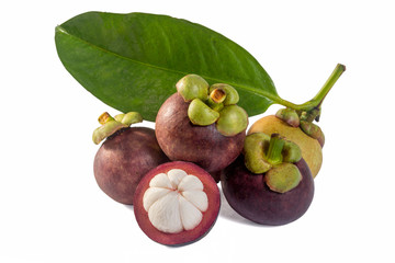 mangosteen isolated on white background