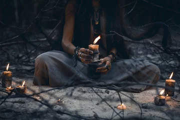 woman hands holding candle close up © zolotareva_elina