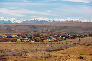 Village in mountains of Altai Republic, Russia.