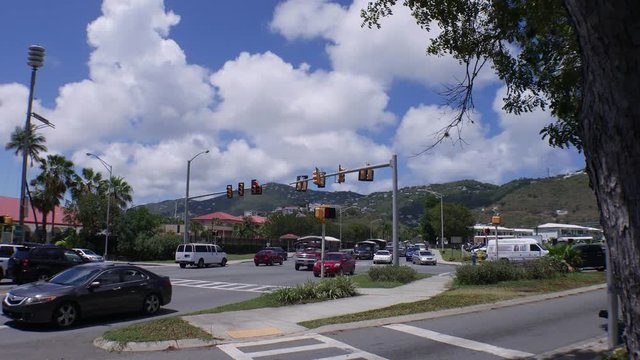 traffic on the boulevard in the saint Thomas island - St. Thomas August 2017