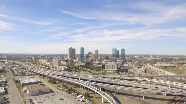 Downtown Fort Worth Skyline Aerial Daytime