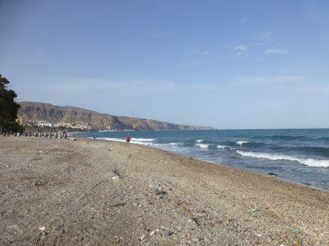 Playa de Aguadulce, localidad española  de Roquetas de Mar, provincia de Almería, en la comunidad autónoma de Andalucía (España)