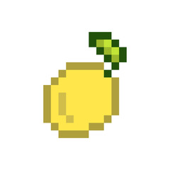 Illustration of lemon in pixelated