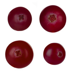 set on cranberries isolated on white