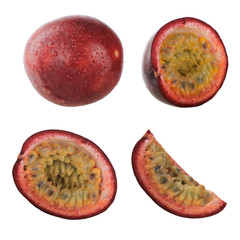 set of passion fruit isolated