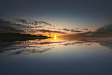 Beautiful sunrise on the ocean