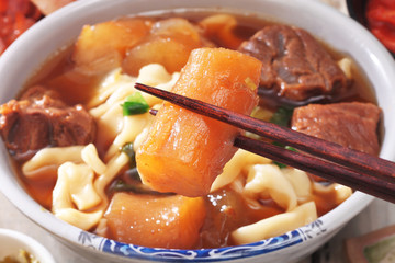 Braised beef noodles - a popular food in Taiwan  