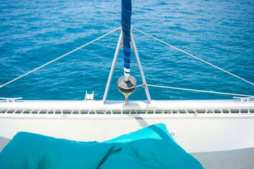 Luxury travel on catamaran sailing