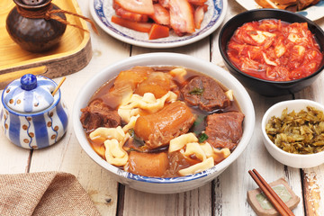 Braised beef noodles - a popular food in Taiwan  