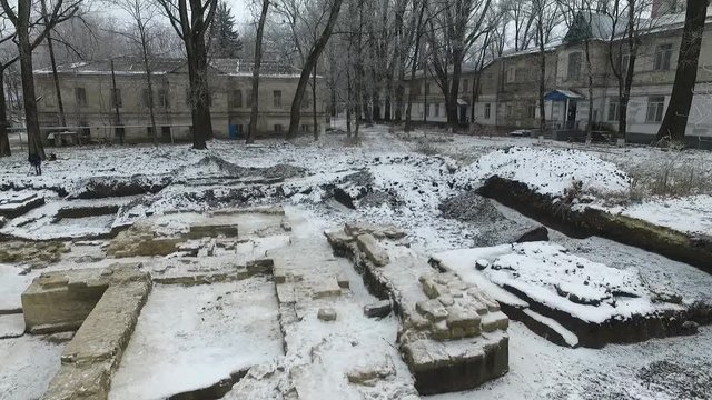 Excavation of an old orthodox temple