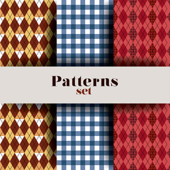 Fototapeta premium taxtile geometric patterns set vector illustration design