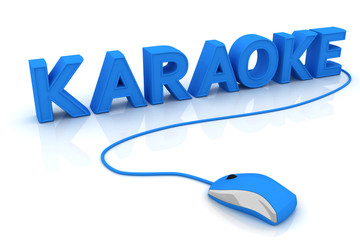 Fototapeta premium Computer mouse and the word Karaoke