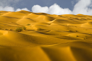 Desert - colourful patterns & sky is visible behind