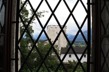 Medieval Building Outside Lattice Window