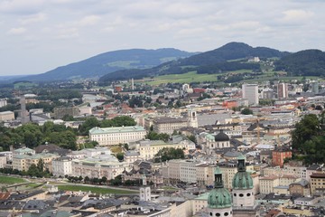 Fototapeta na wymiar View of Salzburg from above