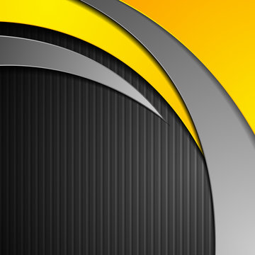 Abstract corporate waves on black striped background