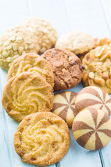 Different types of sweet cookies.