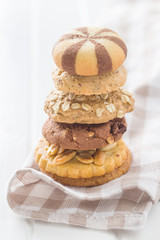 Different types of sweet cookies.