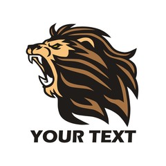 Lion Roaring Logo Design Template