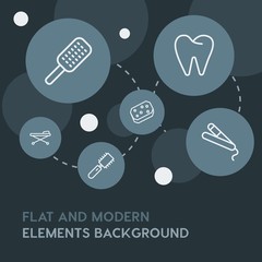 health, beauty and cosmetics outline vector icons and elements background with circle bubbles networks.Multipurpose use on websites, presentations, brochures and more