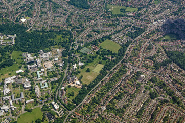 Fototapeta na wymiar Reading University - aerial view