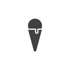 Ice cream cone vector icon. filled flat sign for mobile concept and web design. Sweet summer dessert snack simple solid icon. Symbol, logo illustration. Pixel perfect vector graphics