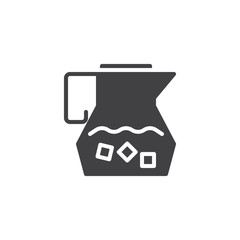 Ice lemonade pitcher vector icon. filled flat sign for mobile concept and web design. Cold drink jug simple solid icon. Symbol, logo illustration. Pixel perfect vector graphics