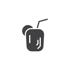 Obraz premium Cocktail drink vector icon. filled flat sign for mobile concept and web design. Tropical fresh cocktail simple solid icon. Symbol, logo illustration. Pixel perfect vector graphics