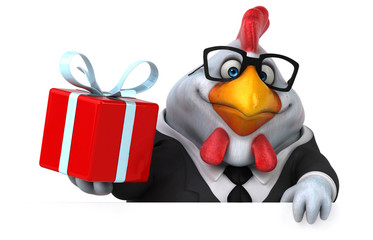 Fun chicken - 3D Illustration