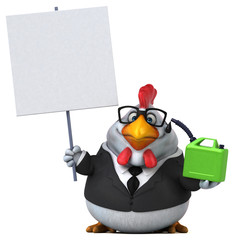 Fun chicken - 3D Illustration