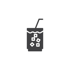 Iced Drink glass vector icon. filled flat sign for mobile concept and web design. lemonade simple solid icon. Symbol, logo illustration. Pixel perfect vector graphics
